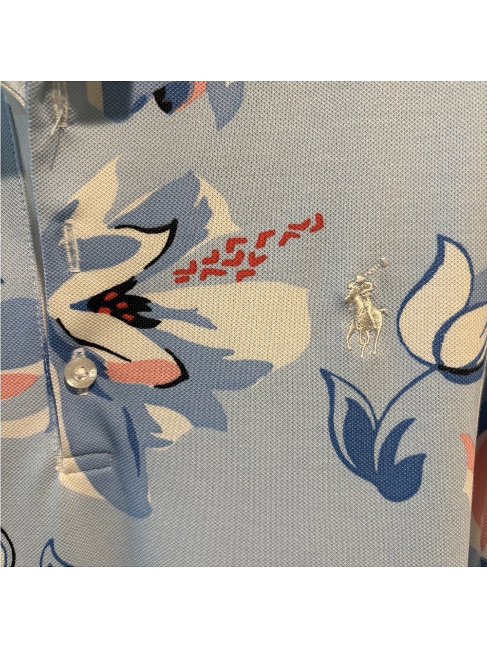 Ralph Lauren Polo Golf Dress Blue Floral Athletic Active Preppy Made In Peru L - Picture 4 of 9